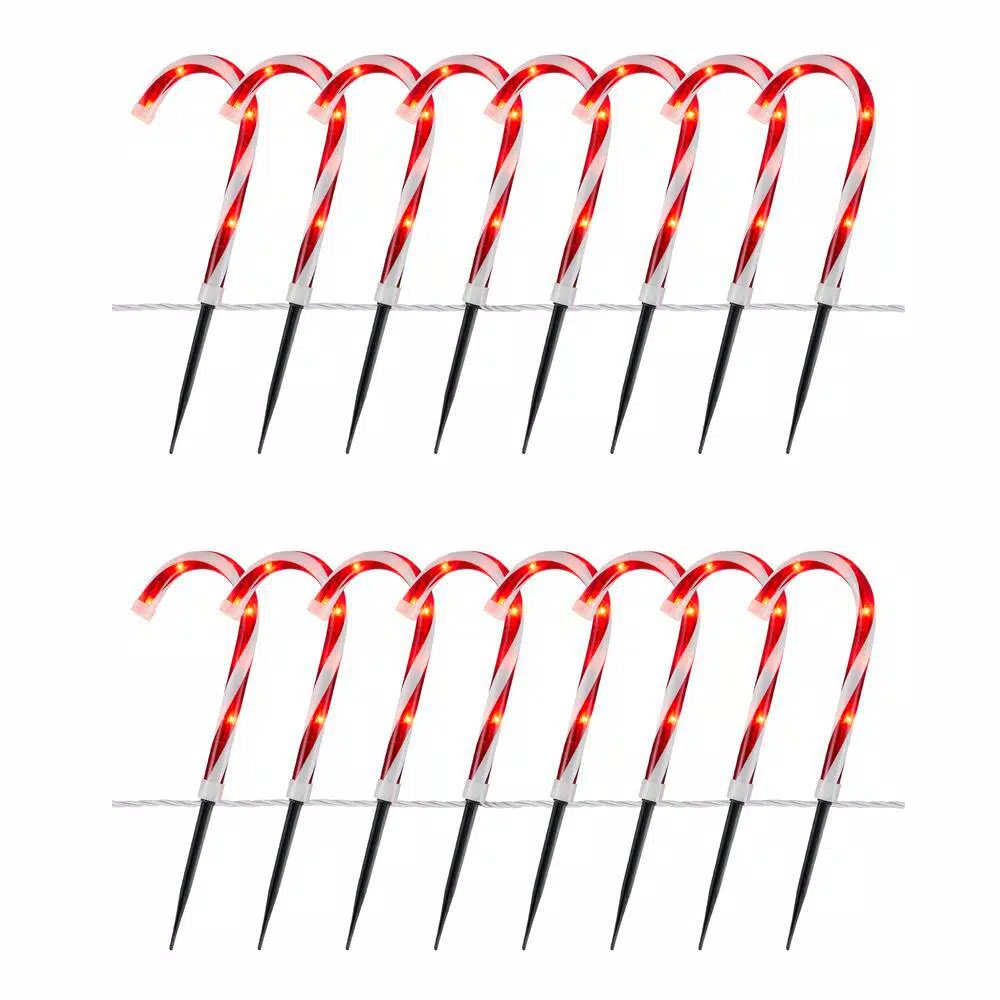Home Accents Holiday 10 In. Candy Cane Pathway Lights (Set Of 2) 1 Home Accents Holiday 10 In. Candy Cane Pathway Lights (Set Of 2)