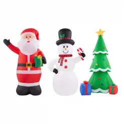 Airblown 6.5 Ft. Holiday Inflatable Santa, Snowman And Tree Combo Pack