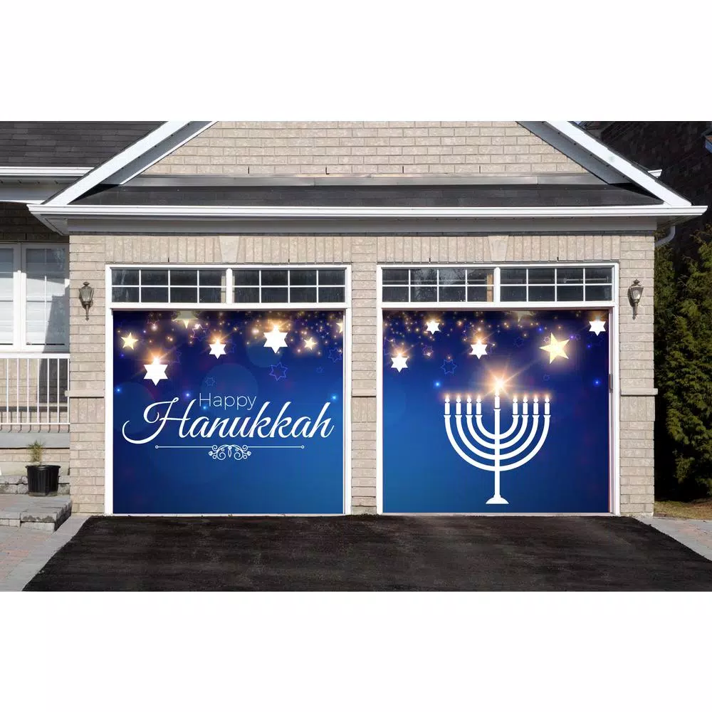 My Door Decor 7 Ft. X 8 Ft. Hanukkah Menorah-Hanukkah Garage Door Decor Mural For Split Car Garage 3 My Door Decor 7 Ft. X 8 Ft. Hanukkah Menorah-Hanukkah Garage Door Decor Mural For Split Car Garage - Image 3