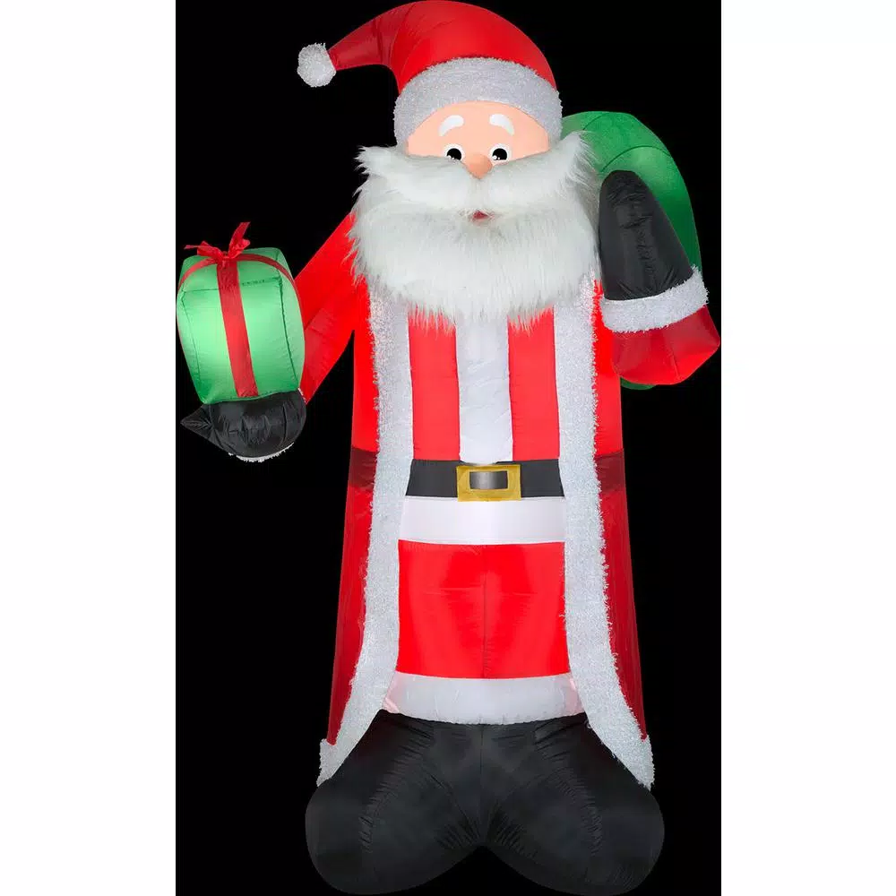 Gemmy 8 Ft. Tall Airblown Inflatable Santa With Fuzzy Plush Fabric 1 Gemmy 8 Ft. Tall Airblown Inflatable Santa With Fuzzy Plush Fabric