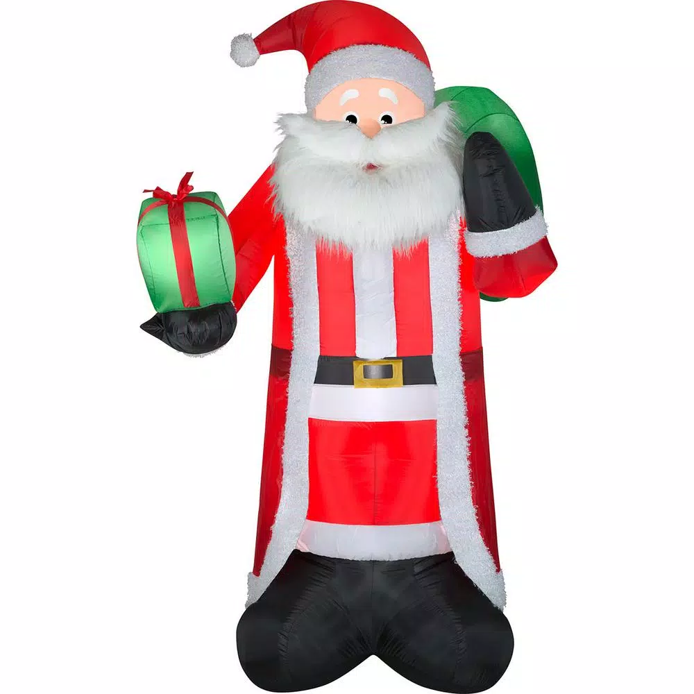 Gemmy 8 Ft. Tall Airblown Inflatable Santa With Fuzzy Plush Fabric 2 Gemmy 8 Ft. Tall Airblown Inflatable Santa With Fuzzy Plush Fabric - Image 2