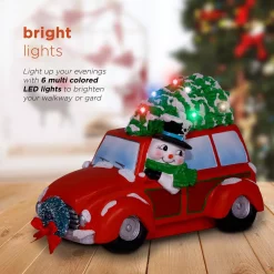 Alpine Corporation Snowman In Red Woody Car Decor With LED Lights -Decorations Sales unnamed file 104