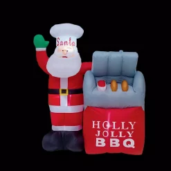 Brite Star 5 Ft. H X 3.4 Ft. W BBQ Santa Inflatable Airblown