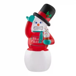 Home Accents Holiday 6 Ft. Animated Inflatable Shivering Snowman With Ugly Sweater