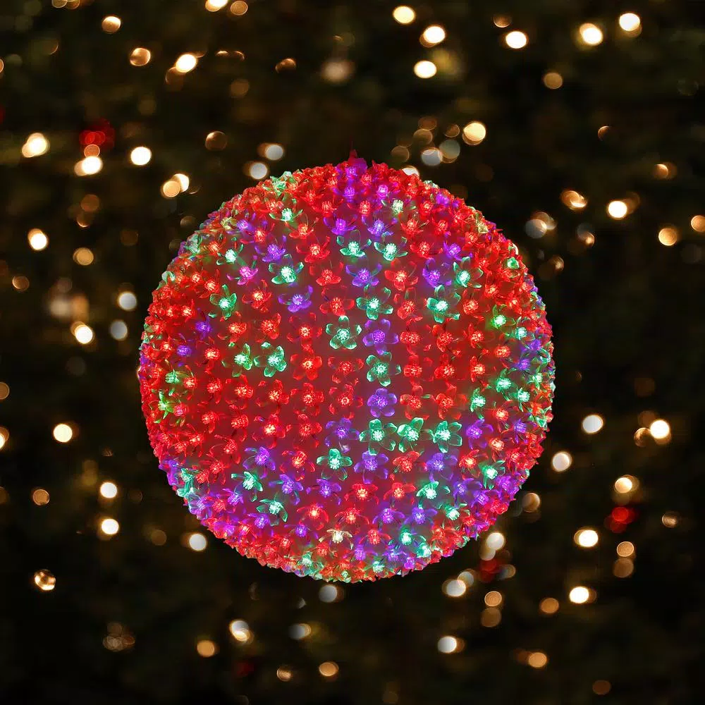 Alpine Corporation 13 In. Diameter Large Flashing Sphere Ornament With Multi-Colored LED Lights 2 Alpine Corporation 13 In. Diameter Large Flashing Sphere Ornament With Multi-Colored LED Lights - Image 2