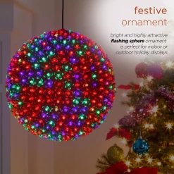 Alpine Corporation 13 In. Diameter Large Flashing Sphere Ornament With Multi-Colored LED Lights 13 Alpine Corporation 13 In. Diameter Large Flashing Sphere Ornament With Multi-Colored LED Lights -Decorations Sales unnamed file 1067