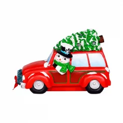 Alpine Corporation Snowman In Red Woody Car Decor With LED Lights -Decorations Sales unnamed file 109