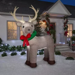 Home Accents Holiday 11 Ft. Pre-Lit Giant Airblown Inflatable Fuzzy Reindeer -Decorations Sales unnamed file 1121