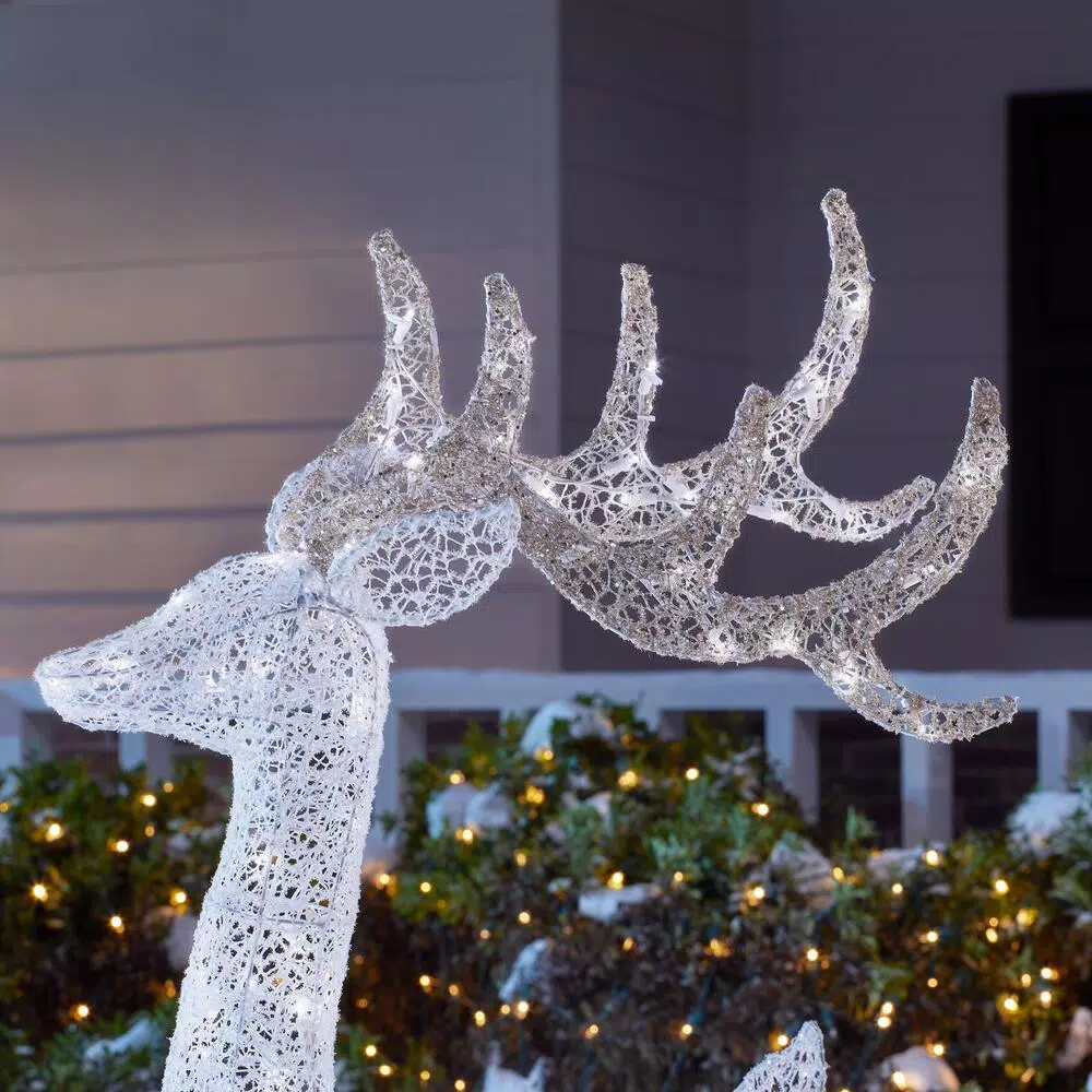 Home Accents Holiday 3-Piece Fantasleigh Outdoor Christmas Deer Family With LED Cool White Lights 4 Home Accents Holiday 3-Piece Fantasleigh Outdoor Christmas Deer Family With LED Cool White Lights - Image 4
