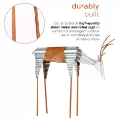 Alpine Corporation 20 In. Tall Metal Rustic Grazing Reindeer Christmas Decoration -Decorations Sales unnamed file 1133