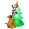 Costway 6.5 Ft. Pre-lit LED Lights Christmas Inflatable Tree Santa Christmas Inflatable With Zipper