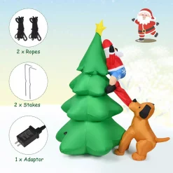 Costway 6.5 Ft. Pre-lit LED Lights Christmas Inflatable Tree Santa Christmas Inflatable With Zipper -Decorations Sales unnamed file 1141