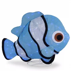 National Tree Company 38 In. Tinsel Fabric Blue Fish With Cool White LED