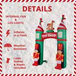Fraser Hill Farm 10 Ft. Santa’s Toy Shop Archway Inflatable With Lights -Decorations Sales unnamed file 1159