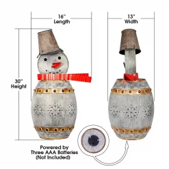 Alpine Corporation 30 In. Tall Weathered Barrel Snowman With Warm White LED Lights 6 Alpine Corporation 30 In. Tall Weathered Barrel Snowman With Warm White LED Lights -Decorations Sales unnamed file 1185