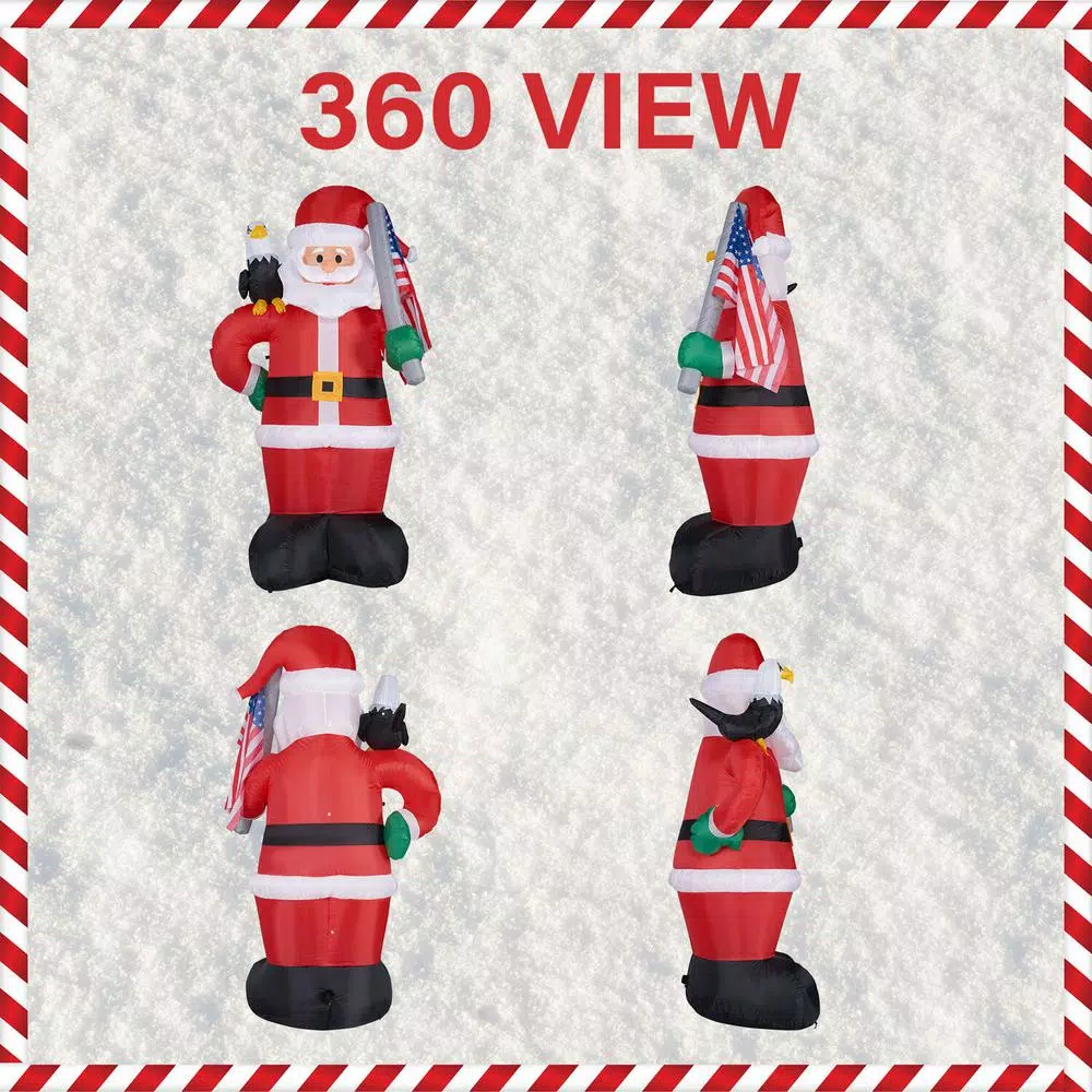Fraser Hill Farm 8 Ft. Americana Santa With Bald Eagle Christmas Inflatable With Lights 2 Fraser Hill Farm 8 Ft. Americana Santa With Bald Eagle Christmas Inflatable With Lights - Image 2