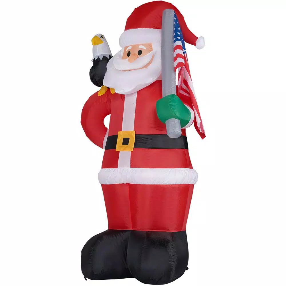 Fraser Hill Farm 8 Ft. Americana Santa With Bald Eagle Christmas Inflatable With Lights 6 Fraser Hill Farm 8 Ft. Americana Santa With Bald Eagle Christmas Inflatable With Lights - Image 6