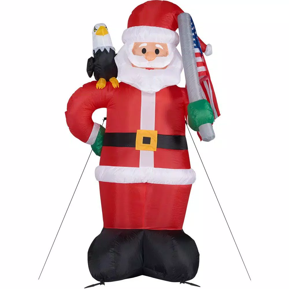 Fraser Hill Farm 8 Ft. Americana Santa With Bald Eagle Christmas Inflatable With Lights 10 Fraser Hill Farm 8 Ft. Americana Santa With Bald Eagle Christmas Inflatable With Lights - Image 10