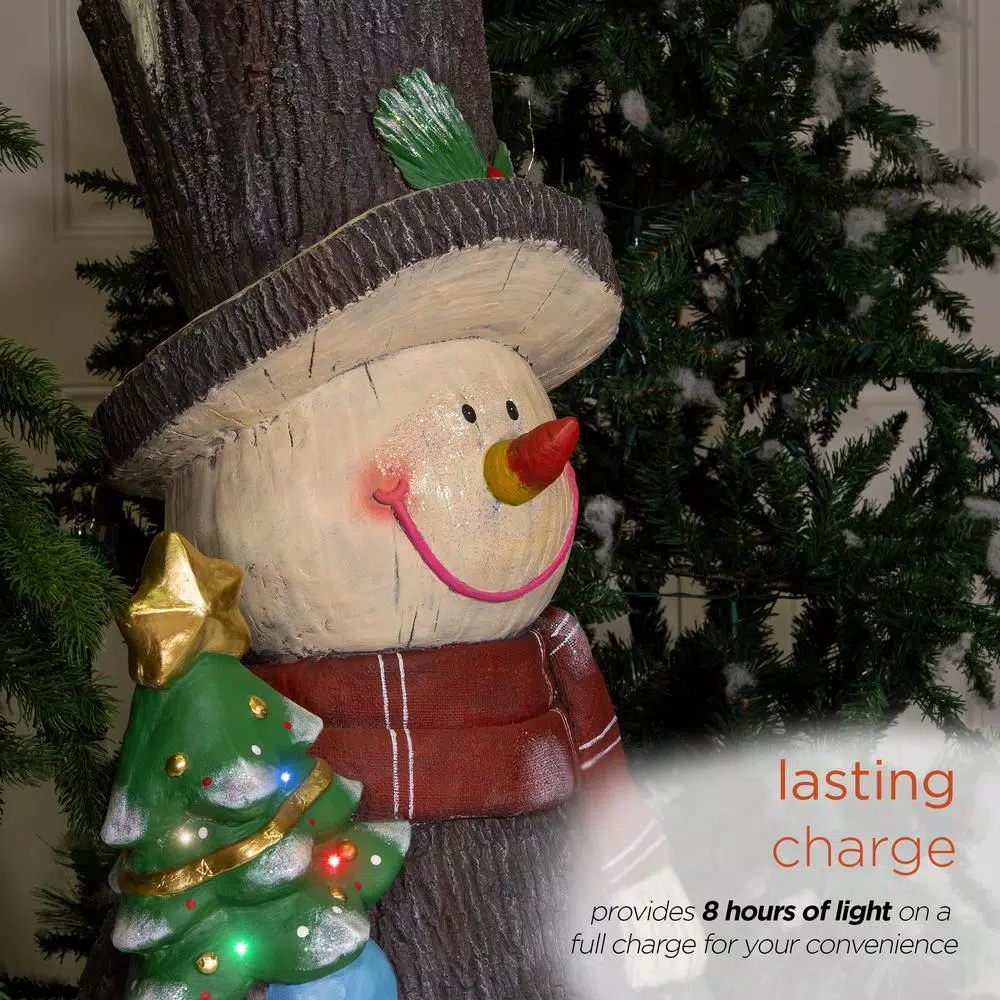 Alpine Corporation 48 In. Tall Corporation Solar Snowman Statue With Color Changing LED Lights, Holiday Decor 5 Alpine Corporation 48 In. Tall Corporation Solar Snowman Statue With Color Changing LED Lights, Holiday Decor - Image 5