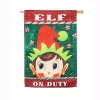 Evergreen 28 In. X 44 In. Elf On Duty House Suede Flag
