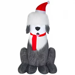 Home Accents Holiday 7 Ft. Inflatable Fuzzy Plush Sheep Dog