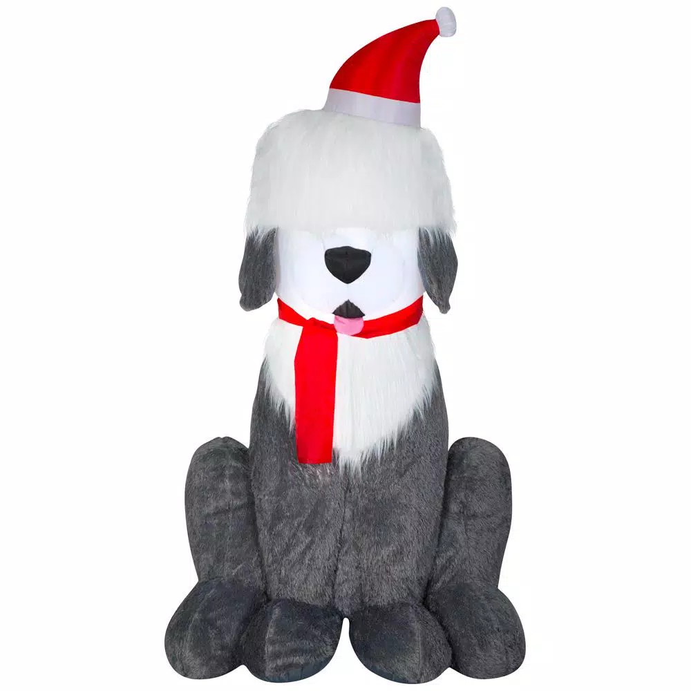 Home Accents Holiday 7 Ft. Inflatable Fuzzy Plush Sheep Dog 1 Home Accents Holiday 7 Ft. Inflatable Fuzzy Plush Sheep Dog