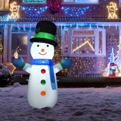 Costway 4 Ft. Pre-lit LED Lights Christmas Snowman Christmas Inflatable With Strong Weather Resistance -Decorations Sales unnamed file 1290