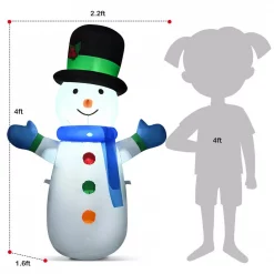 Costway 4 Ft. Pre-lit LED Lights Christmas Snowman Christmas Inflatable With Strong Weather Resistance -Decorations Sales unnamed file 1291