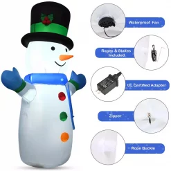 Costway 4 Ft. Pre-lit LED Lights Christmas Snowman Christmas Inflatable With Strong Weather Resistance -Decorations Sales unnamed file 1293