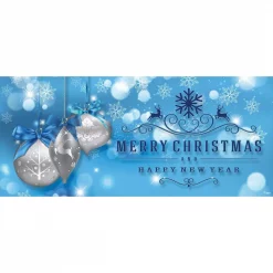 My Door Decor 7 Ft. X 16 Ft. Silver Christmas Ornaments On Blue Christmas Garage Door Decor Mural For Double Car Garage