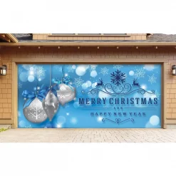 My Door Decor 7 Ft. X 16 Ft. Silver Christmas Ornaments On Blue Christmas Garage Door Decor Mural For Double Car Garage -Decorations Sales unnamed file 1304