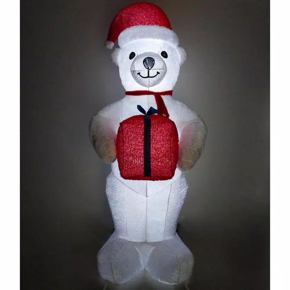 Fraser Hill Farm 8 Ft. Pre-Lit Plush Polar Bear Christmas Inflatable 5 Fraser Hill Farm 8 Ft. Pre-Lit Plush Polar Bear Christmas Inflatable - Image 5