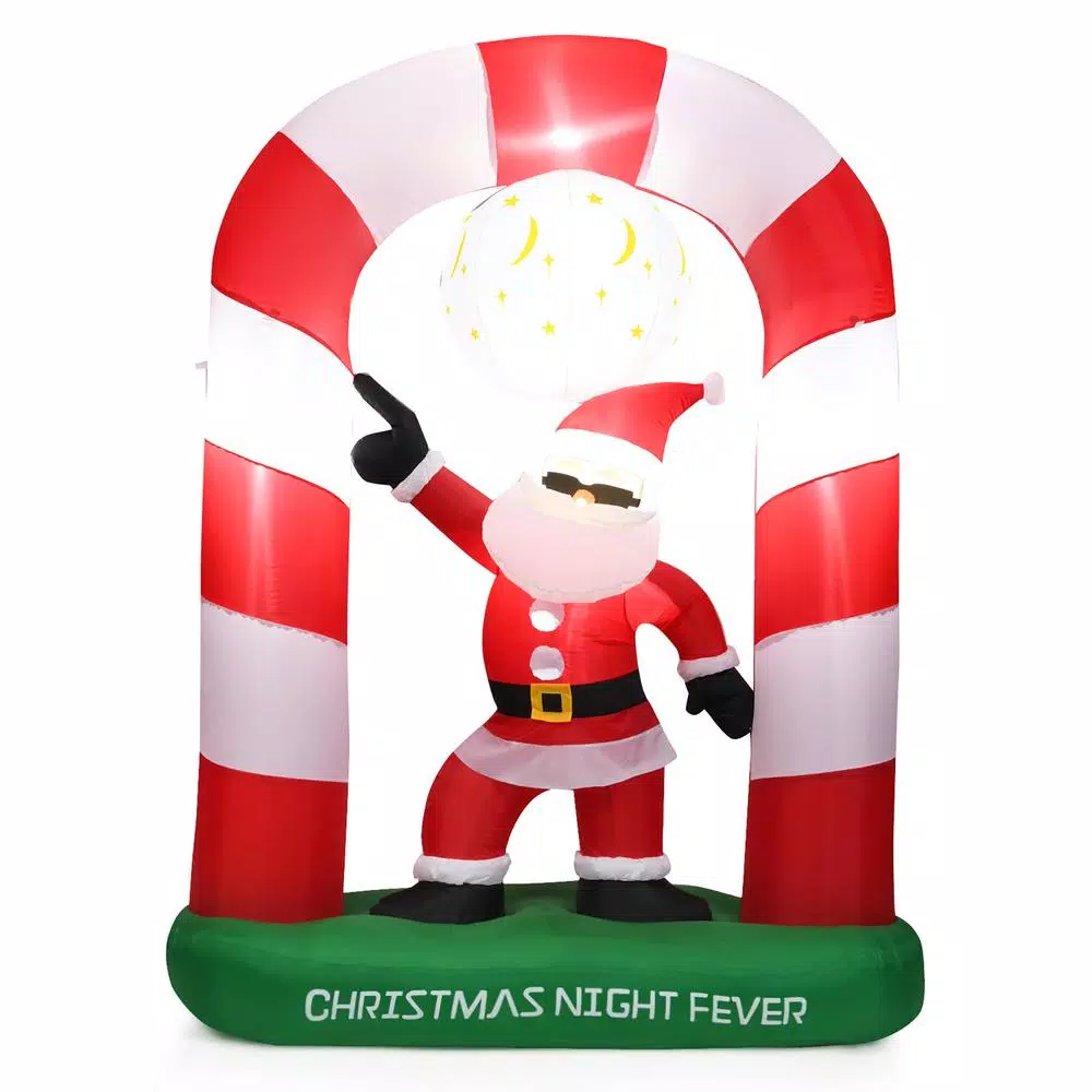 Costway 7.5 Ft. Christmas Inflatable Lighted Santa Claus Stand On Archway Yard Decoration 1 Costway 7.5 Ft. Christmas Inflatable Lighted Santa Claus Stand On Archway Yard Decoration