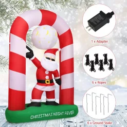 Costway 7.5 Ft. Christmas Inflatable Lighted Santa Claus Stand On Archway Yard Decoration 11 Costway 7.5 Ft. Christmas Inflatable Lighted Santa Claus Stand On Archway Yard Decoration -Decorations Sales unnamed file 1320