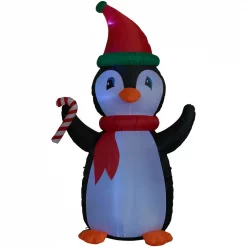 Fraser Hill Farm 10 Ft. Penguin And Candy Cane Christmas Inflatable With Lights -Decorations Sales unnamed file 1327