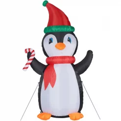 Fraser Hill Farm 10 Ft. Penguin And Candy Cane Christmas Inflatable With Lights -Decorations Sales unnamed file 1332
