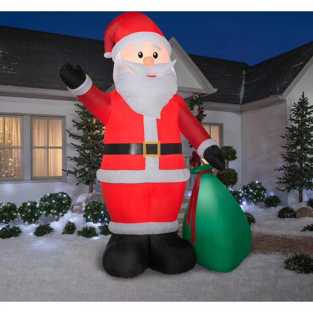 Gemmy 12 Ft. Tall Airblown Inflatable Extra Bright Santa 3 Gemmy 12 Ft. Tall Airblown Inflatable Extra Bright Santa - Image 3
