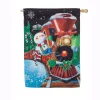 Evergreen 28 In. X 44 In. Snowflake Express House Suede Flag