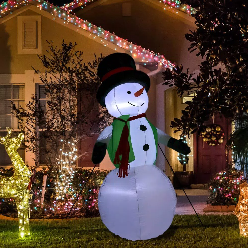 Sunnydaze Decor 6.8 Ft. Holly Jolly Snowman Outdoor Inflatable Decoration 7 Sunnydaze Decor 6.8 Ft. Holly Jolly Snowman Outdoor Inflatable Decoration - Image 7