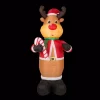 Glitzhome 8 Ft. Lighted Inflatable Reindeer Decor