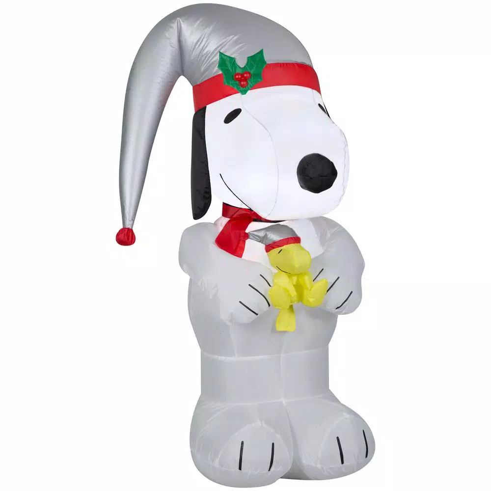 Gemmy 3.5 Ft. Airblown-Snoopy Holding Woodstock Platinum Accents-SM-Peanuts 1 Gemmy 3.5 Ft. Airblown-Snoopy Holding Woodstock Platinum Accents-SM-Peanuts