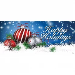 My Door Decor 7 Ft. X 16 Ft. Red And White Christmas Ornaments On Red Christmas Garage Door Decor Mural For Double Car Garage