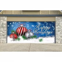 My Door Decor 7 Ft. X 16 Ft. Red And White Christmas Ornaments On Red Christmas Garage Door Decor Mural For Double Car Garage -Decorations Sales unnamed file 139