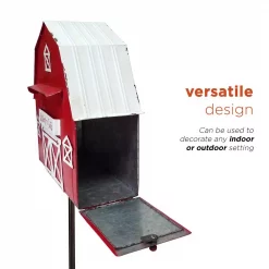 Alpine Corporation 54 In. Tall Metal Letters To Santa Red Barnhouse Mailbox Garden Stake -Decorations Sales unnamed file 151