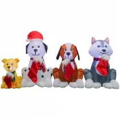 Home Accents Holiday 3.74 Ft. H X 7.5 Ft. W Inflatable Puppy Pals With Stockings