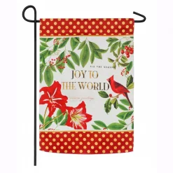 Evergreen 18 In. X 12.5 In. Christmas Cardinal Garden Suede Flag