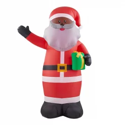 Home Accents Holiday 6.5 Ft. LED Outdoor Inflatable Black Santa