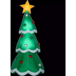 Gemmy 3 Ft. W X 3 Ft. D X 7 Ft. H Airblown Inflatable Christmas Tree With Metallic Ornaments