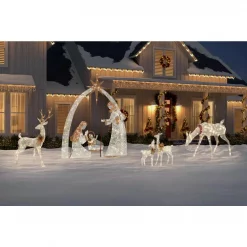 Home Accents Holiday 3 Ft LED Lighted White Deer And Doe -Decorations Sales unnamed file 223
