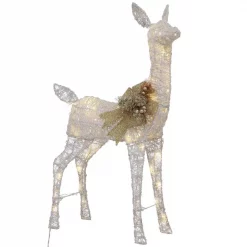 Home Accents Holiday 3 Ft LED Lighted White Deer And Doe -Decorations Sales unnamed file 226